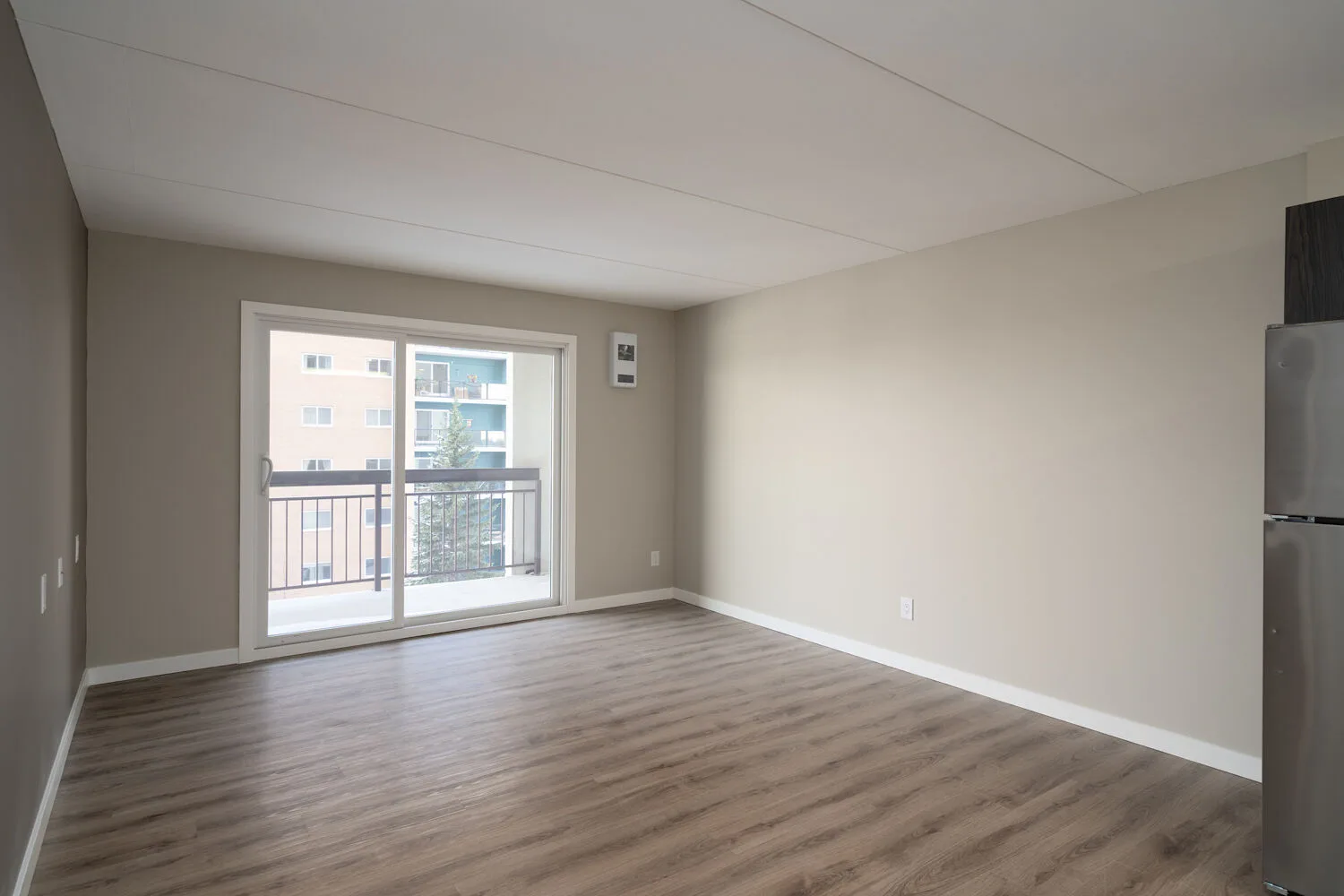 Appleton Estates (II) is a 17-floor concrete apartment building that backs onto Winnipeg's Seine River in St. Vital.