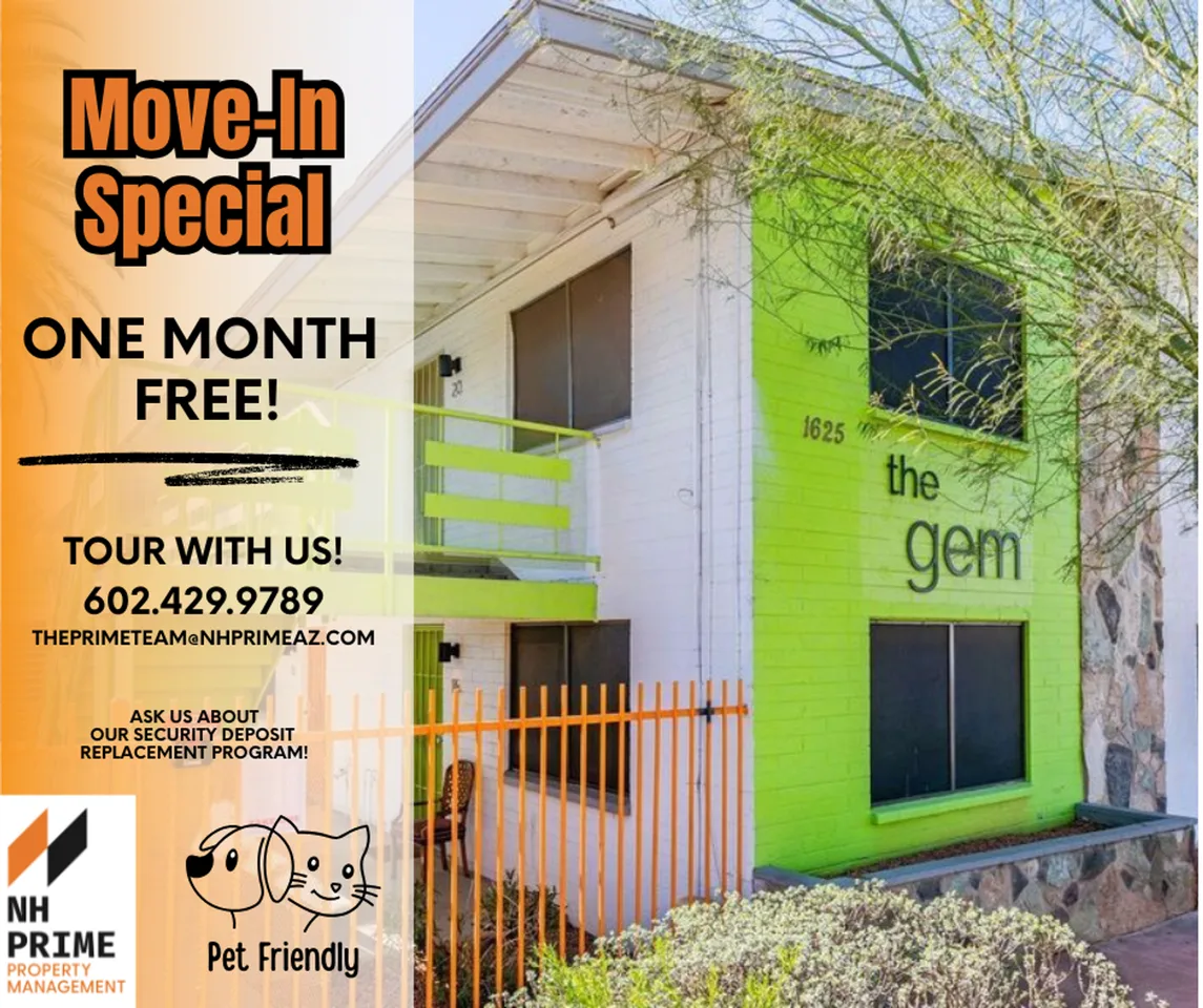 Welcome to the Gem! First month FREE with approved application.